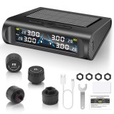 TPMS Sistem monitorizare presiune anvelope Wi-Fi, alimentare solara / USB-C, 4 senzori, display color 7 x 1 cm