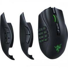 Mouse gaming wireless Razer Naga Pro, 3 module butoane laterale, switchuri optice, 2.4GHz HyperSpeed &amp; Bluetooth, iluminare Chroma RGB, Negru