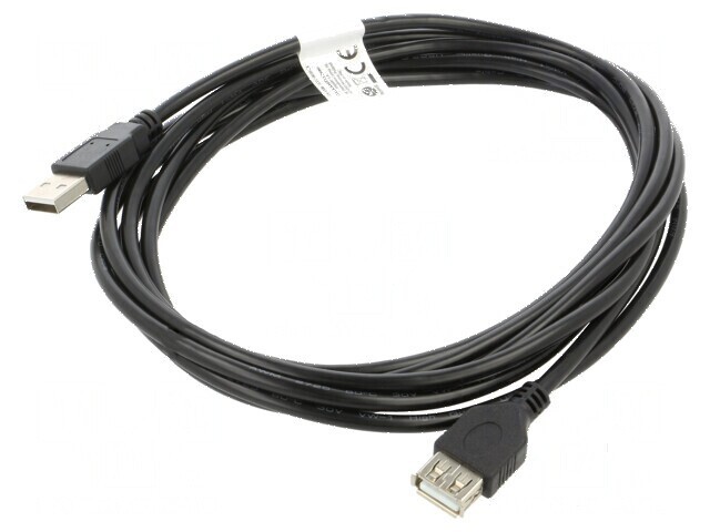 Cablu USB 2.0 A-A 3m negru, mufă aurită