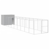 Cusca caine &amp; tarc gri deschis 214x1069x181 cm otel galvanizat GartenMobel Dekor, vidaXL