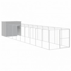 Cusca caine & tarc gri deschis 214x1069x181 cm otel galvanizat GartenMobel Dekor