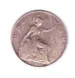 Moneda Marea Britanie 1 penny 1907, stare relativ buna, curata