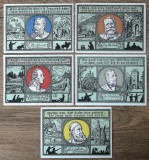 Germania lot 5 notgeld 5 x 50 pfennig 1921 Eisenach **