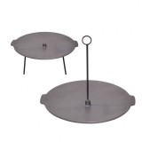 Disc pentru gratar,&nbsp;fonta, 2 functii, cu picioare si agatator, 44x23.5 cm, Perfect Home