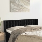 VidaXL Tăblie de pat cu aripioare negru 147x16x78/88 cm catifea 3119252
