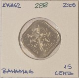 288 Bahamas 15 cents 2005, KM#62, patrata, America Centrala si de Sud