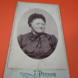 FOTO PORTRET FEMEIE 1901 VECHI PE CARTON GROS 10 / 7 CM DE COLECTIE RARA!
