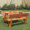 VidaXL Masă picnic pentru 4 copii, orificiu umbrelă, lemn masiv brad