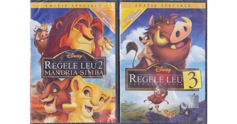 DVD animatie: Regele leu 2 si 3 ( 2 discuri , SIGILATE, dublat si sub.  romana ) | Okazii.ro