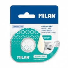 Banda Adeziva MILAN cu Suport pe Display, 19mm x 33m, Transparenta, Scotch Transparent cu Dispenser, Dispenser cu Banda Adeziva, Banda Adeziva Transpa foto