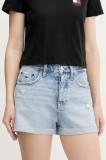 Tommy Jeans pantaloni scurți jeans uni, high waist, DW0DW21055