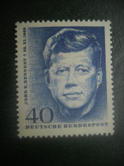 HOPCT TIMBRE MNH 899 PRESEDINTELE SUA J F KENNEDY 1964 - 1 VAL GERMANIA foto