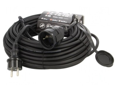 Prelungitor alimentare negru 25m 16A foto