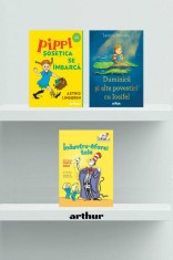 Pachet lecturi pentru 8 ani( Pippi Șosețica se &icirc;mbarcă, Totul despre corpul uman, Duminică și alte povestiri cu Iosifel)