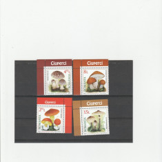 CIUPERCI SERIE COMPLETA NOMINAL,CU MARGINE DE COALA,2017 MNH,ROMANIA.