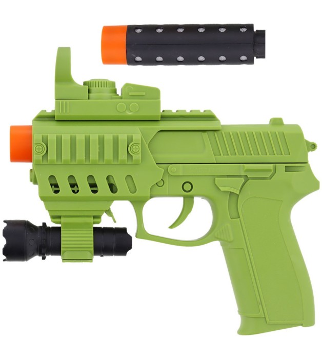 Pistol camuflaj Toi Toys cu lumini si sunete