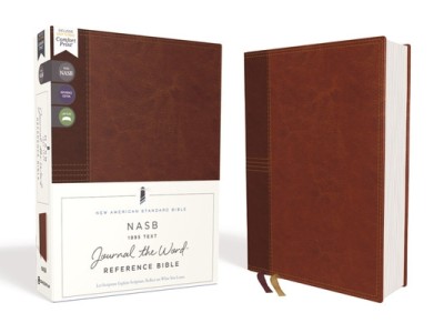 Nasb, Journal the Word Reference Bible, Leathersoft Over Board, Brown, Red Letter Edition, 1995 Text, Comfort Print: Let Scripture Explain Scripture. foto