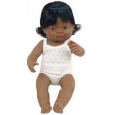 Papusa Baby Hispanic fetita Miniland 38 cm