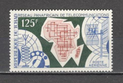Ciad.1971 Posta aeriana-Reteaua panafricana de telefonie DC.29 foto