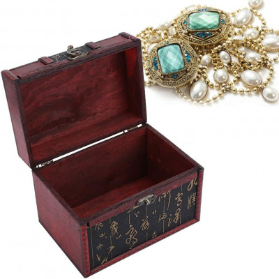 Cufăr de comori Vtage, cutie de depozitare pentru bijuterii Topcase &amp;icirc;n stil anti foto