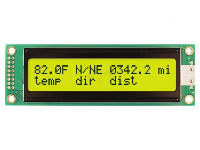 LCD Alfanumeric 20x2 Galben-Verde LED