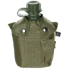 Bidon 1 litru cu husa olive, BPA free, MFH OutsideGear Venture foto