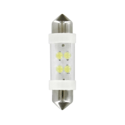 Bec tip LED 24V sofit cu 4 leduri 11x38mm SV8,5-8 2buc - Alb LAM98358 foto