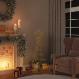 Pom Crăciun LED vidaXL 120cm, 80 LED Alb Cald, Negru, Interior/Exterior