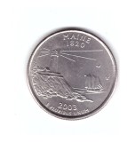 Moneda SUA 25 centi/quarter dollar 2003 D, Maine 1920, stare foarte buna, cu luciu