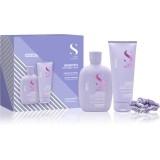 Alfaparf Milano Semi di Lino Smooth Duo Kit set cadou pentru par indisciplinat 3 buc