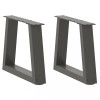 Picioare Masa Otel V Antracit 40x31cm (2 Buc) - Suport Birou/Cafea, Ajustabile, Montaj Facil
