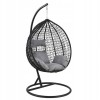 Leagan tip Cuib Suspendat JollyMag KR23, Negru/Gri, Max 130kg, Fotoliu Balansoar Gradina/Interior, Cocoon cu Perne Confortabile