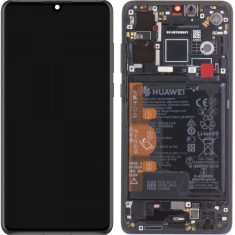 Display cu Touchscreen Huawei P30, cu Rama si Acumulator, Negru, Service Pack 02354HLT foto