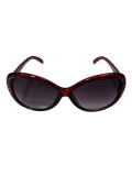 Ochelari de soare dama, Visiniu, UV400, Plastic, Negru, Oem