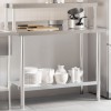 VidaXL Masă bucătărie cu raft superior, 110x55x120 cm, oțel inoxidabil