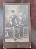 Fotografie Titi Andreescu si prietenii lui, pe carton, sfarsit de secol XIX
