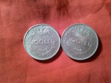 Set 2 monede fier 100 Lei 1943 ,1944 ,Mihai I , cal. Buna
