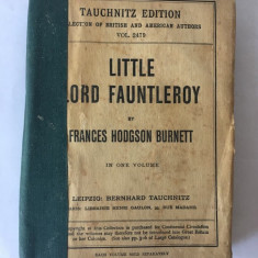 Carte veche: Little Lord Fauntleroy, Frances Hodgson Burnett, Leipzig 1887