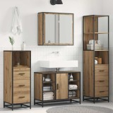 Cumpara ieftin Set de mobilier pentru baie 4 buc. Stejar Artizanal
