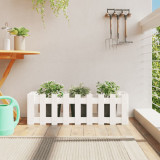 VidaXL Pat &icirc;nălțat grădină design gard alb 100x30x30cm lemn pin tratat