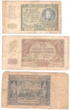 SV * Polonia LOT 5 - 10 - 20 ZLOTI / ZLOTYCH 1941 / 1940 +/- G * ocup. Germania WWII (colturi uzate, nu rupte!)