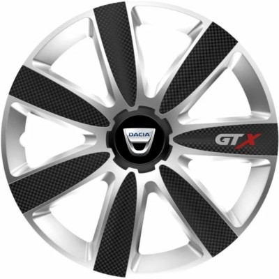 Set 4 Capace Roti GTX Carbon Gri-Negru R16, Pentru Dacia foto