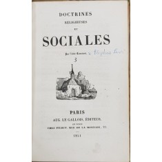 Doctrines religieuses et sociales par L&#039;Abbe Constant - Paris, 1841