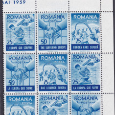 Spania/Romania, Exil romanesc, Europa care sufera, em. a XV-a, dant., 1959, MNH