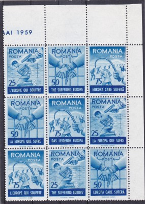 Spania/Romania, Exil romanesc, Europa care sufera, em. a XV-a, dant., 1959, MNH foto