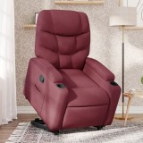 VidaXL Fotoliu rabatabil cu ridicare, roșu vin, material textil