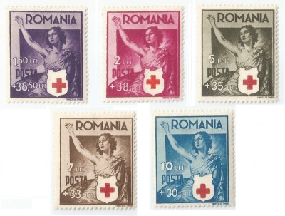 Rom&amp;acirc;nia, LP 145/1941, Crucea Rosie, MNH foto