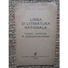 1938 Paul Papadopol Limba si literatura nationala in cursul superior al scoalelo