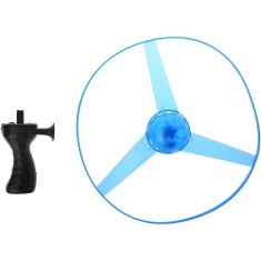 Jucarie Disc Zburator, Distractiv pentru Copii, Cyrax, Aruncator Manual din Plastic, cu Lumini, Albastru