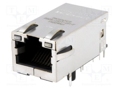 Conector RJ45 ecranat PoE cu diodă LED THT BEL FUSE foto